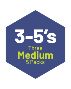 Three - 5 Packs of Mediums